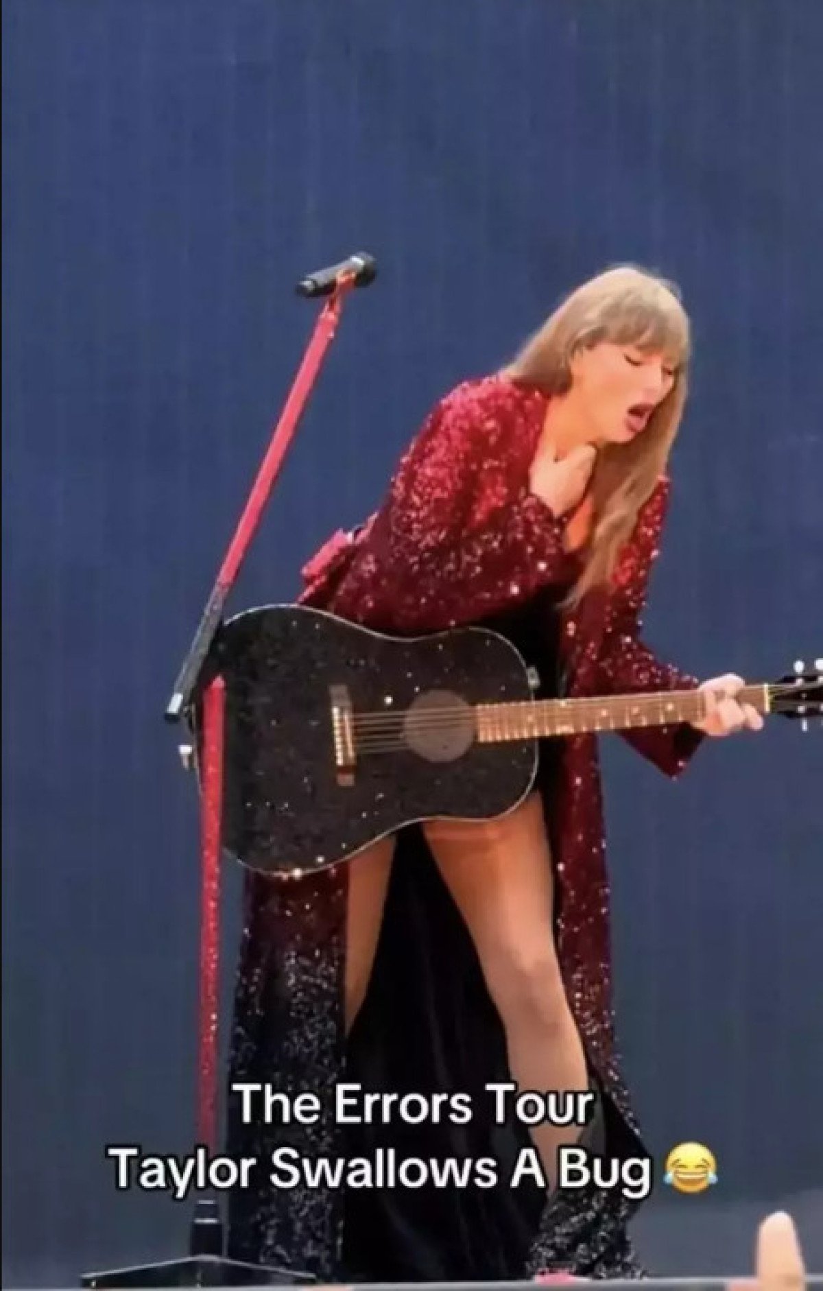 Dünyaca ünlü şarkıcı Taylor Swift'in konserinde yeni olay! Sahnede yanlışlıkla böcek yuttu