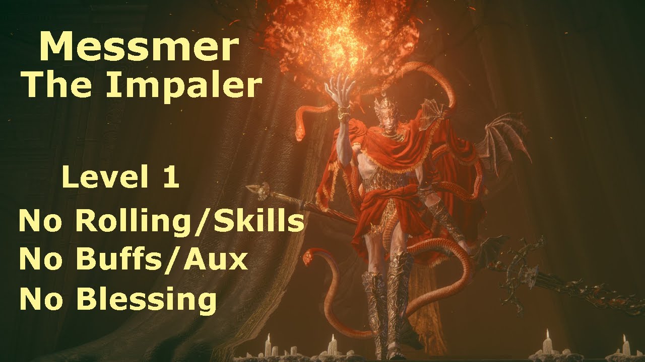 If you want to talk about 'getting good,' one Elden Ring player has beaten Messmer the Impaler at level 1 without dodging, blocking, or getting hit a single time