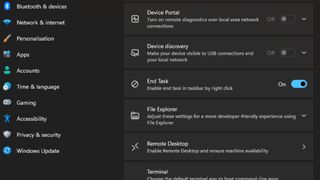 Things I've missed: Windows 11 lets you 'End Task' from the taskbar, but you have to turn it on yourself