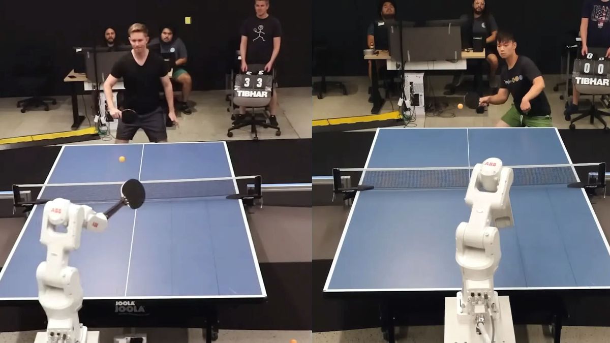 A robot trained with AI to beat average randos at table tennis is a much more impressive thing than you might think