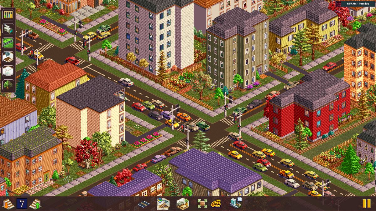 The maker of this beautiful retro city builder wants to include events like bank robberies, police chases, and zombie outbreaks